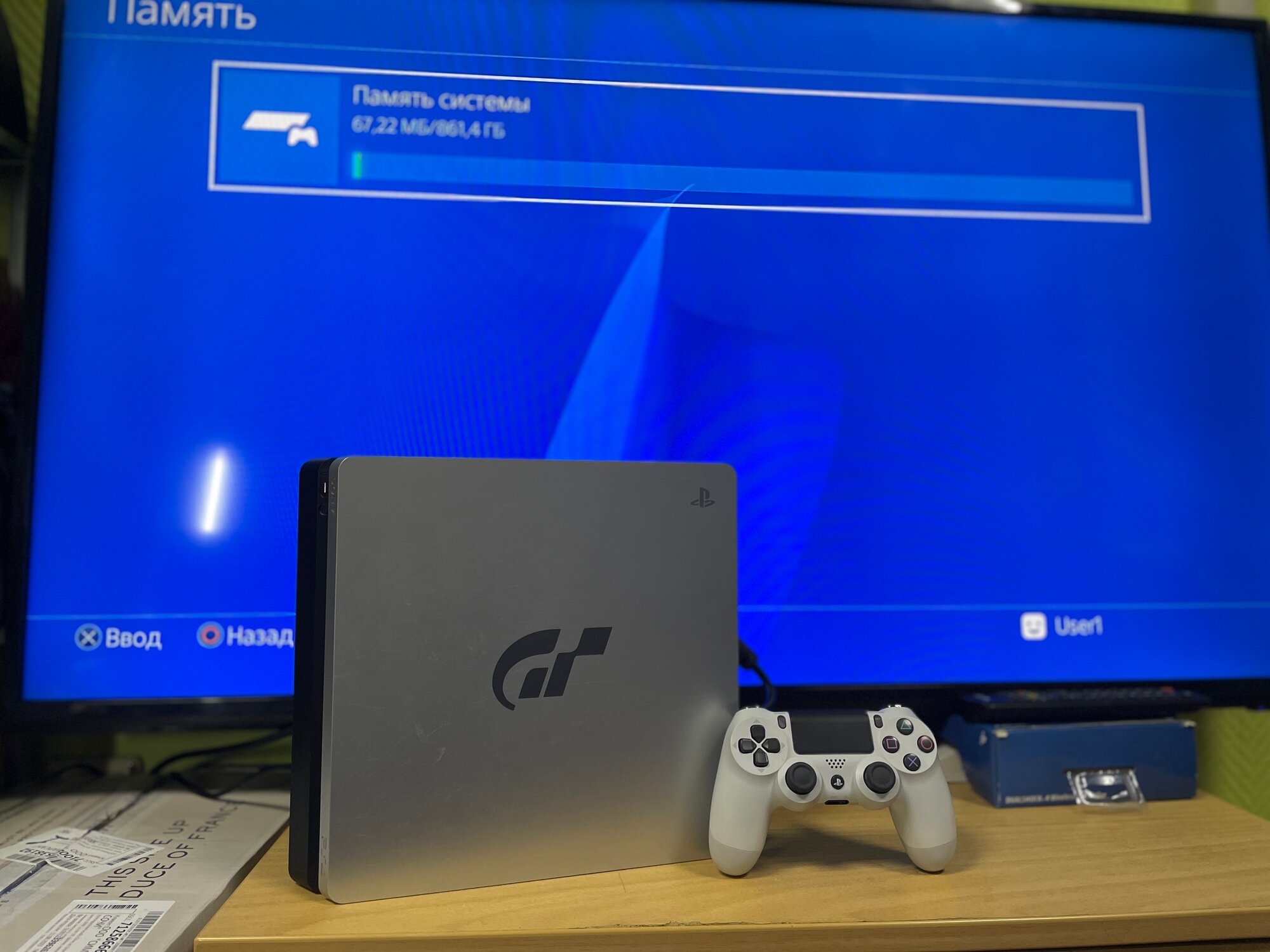 Игровая приставка Sony PlayStation 4 Slim, 1000Gb, 1 геймпад, GT Limited Edition