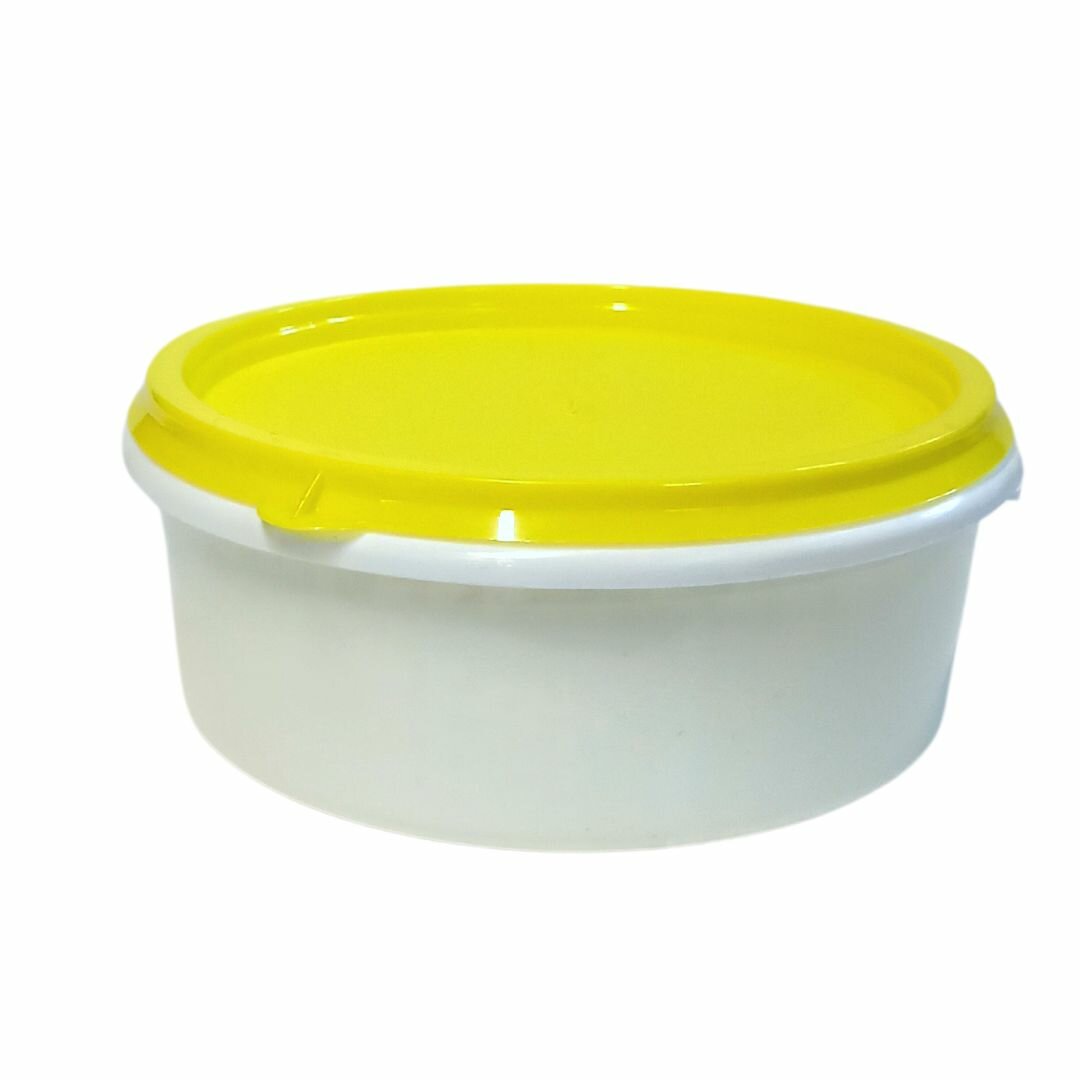 16 x Контейнер круглый 1л ( б/ручк.) Пластмасса бриг Бр.0.04 (Комплект из 16 штук)