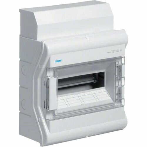 Щит Hager Vector IP65 VE112DN открытой (настенной) установки 12 модулей с прозрачной дверцей и безвинтовыми клеммами