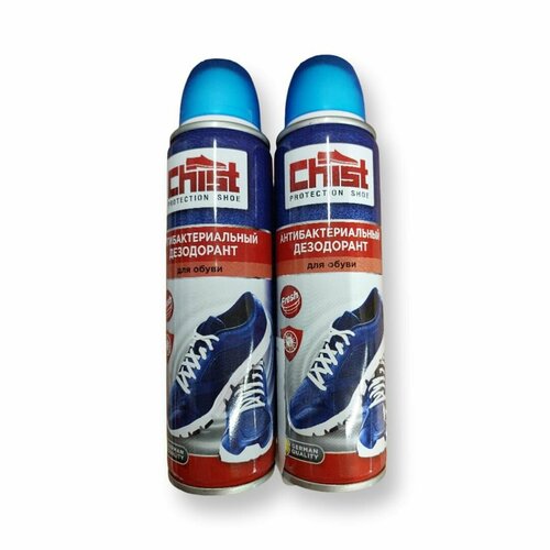 Антибактериальный дезодорант Chist, с освежающим и противогрибковым эффектом для обуви, 150 мл, 2 шт.