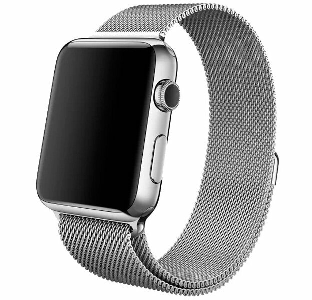 Ремешок для Apple Watch металлический milanese band 42/44/45/49 mm серебристый