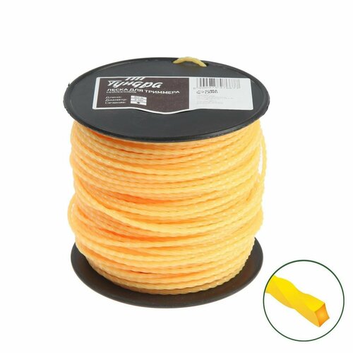 Леска для триммера сечение витой квадрат d 3 мм 80 м нейлон 1174₽