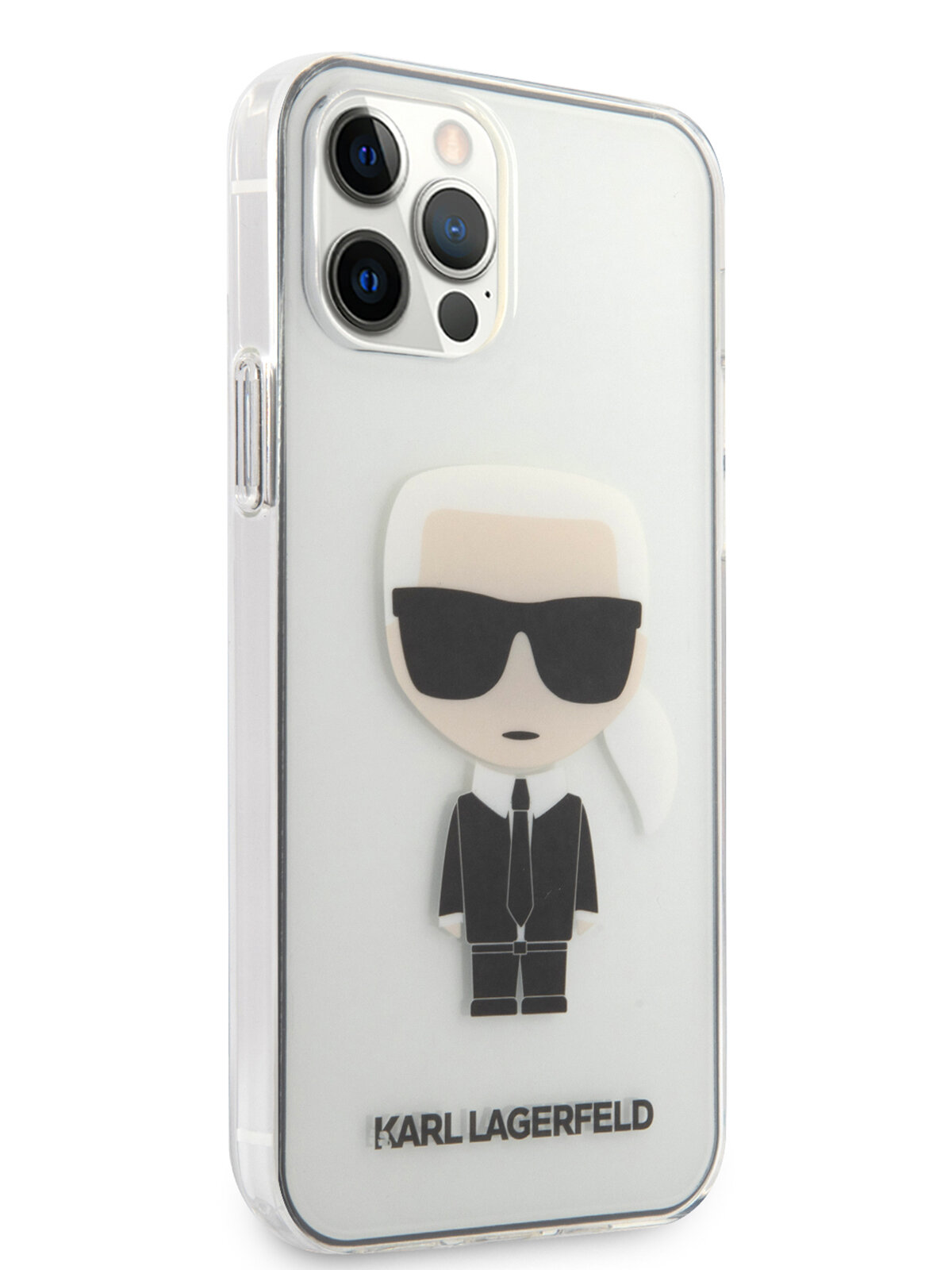 Чехол Lagerfeld для iPhone 12/12 Pro (6.1) PC/TPU Ikonik Karl Hard Transparent