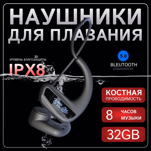 Беспроводные Bluetooth наушники для подводного плавания с костной проводи спортивная гарнитура для плавания мостью IPX8 5399₽