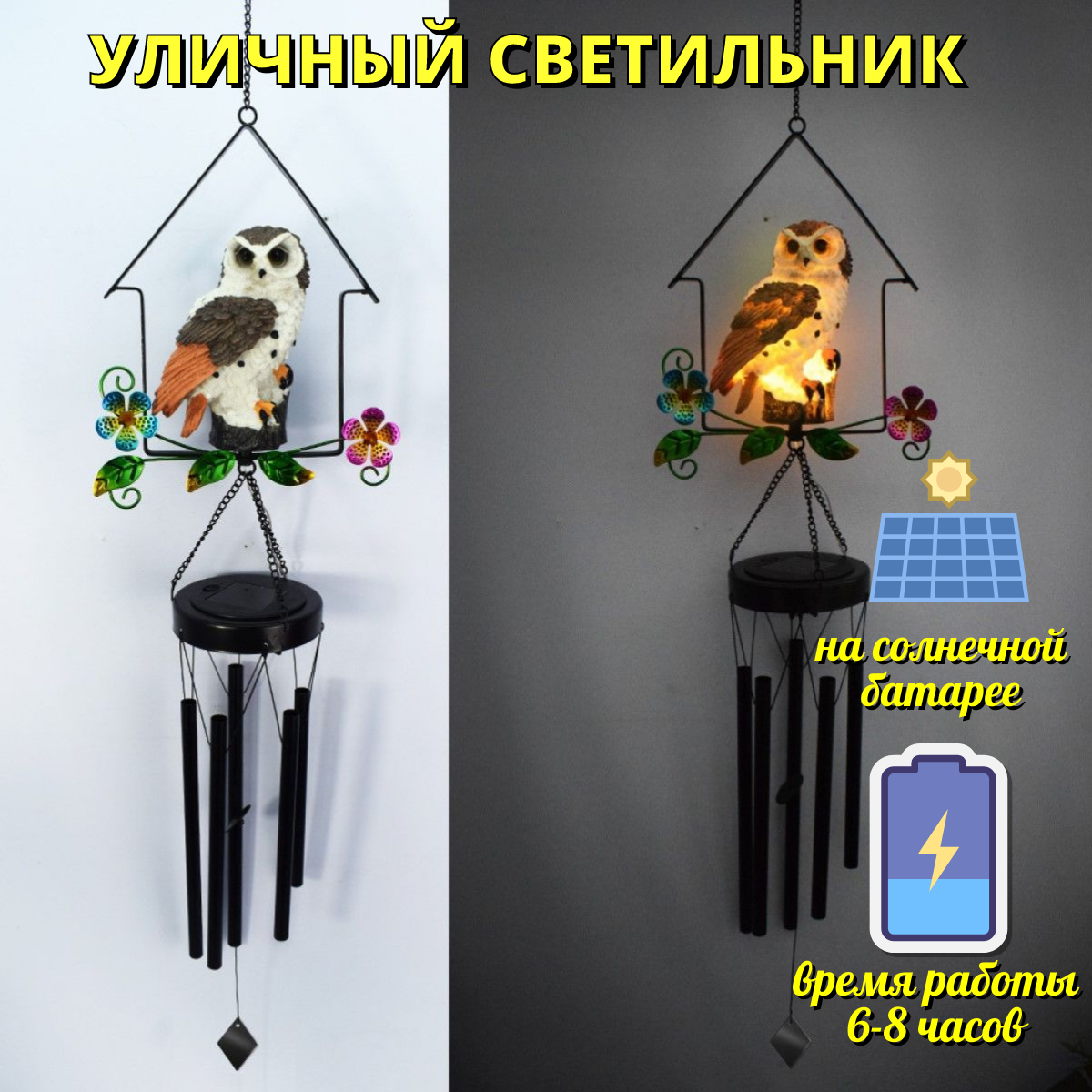 фото Декоративный светильник на солнечной батарее