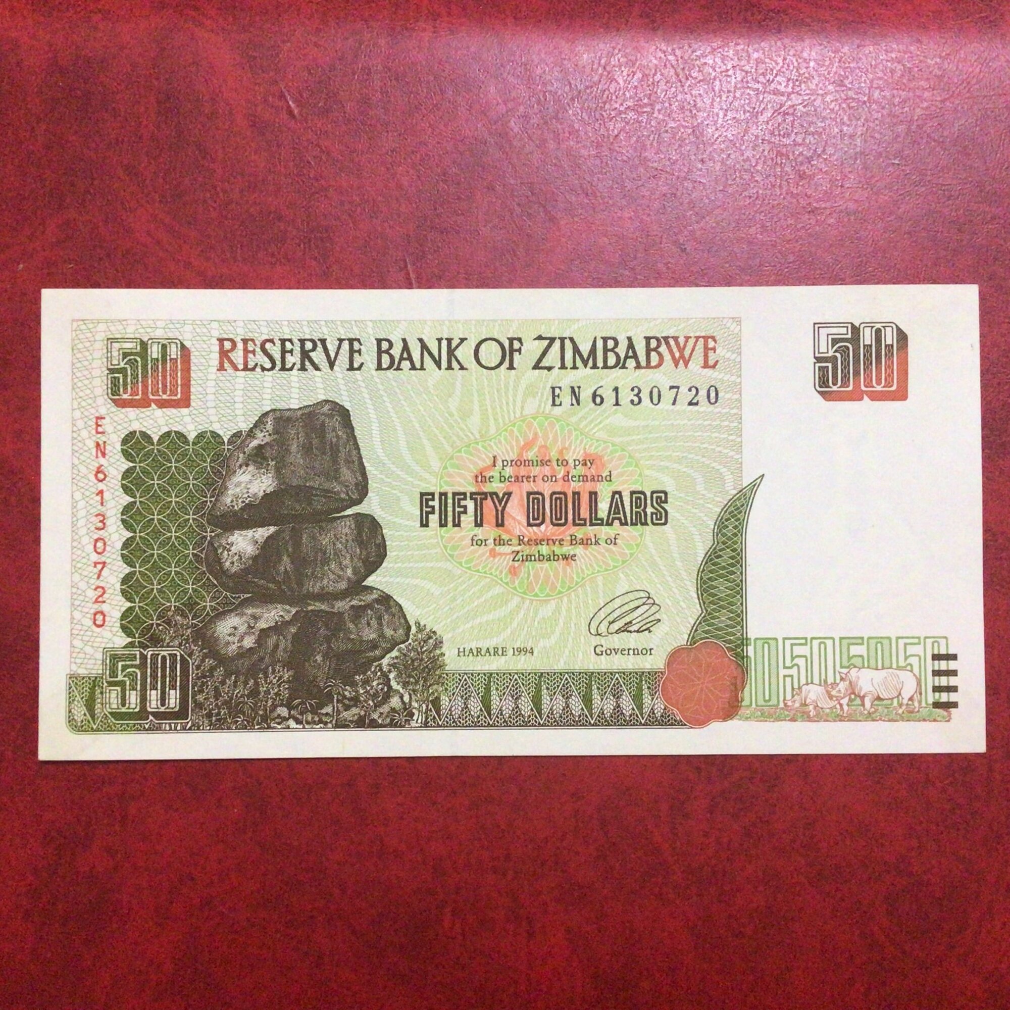 Банкнота Бона Зимбабве 50 долларов 1994 UNC арт 101