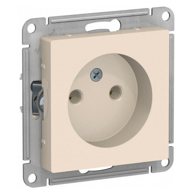 Розетка 1 пост SCHNEIDER ELECTRIC Atlas Design б/з бежевый
