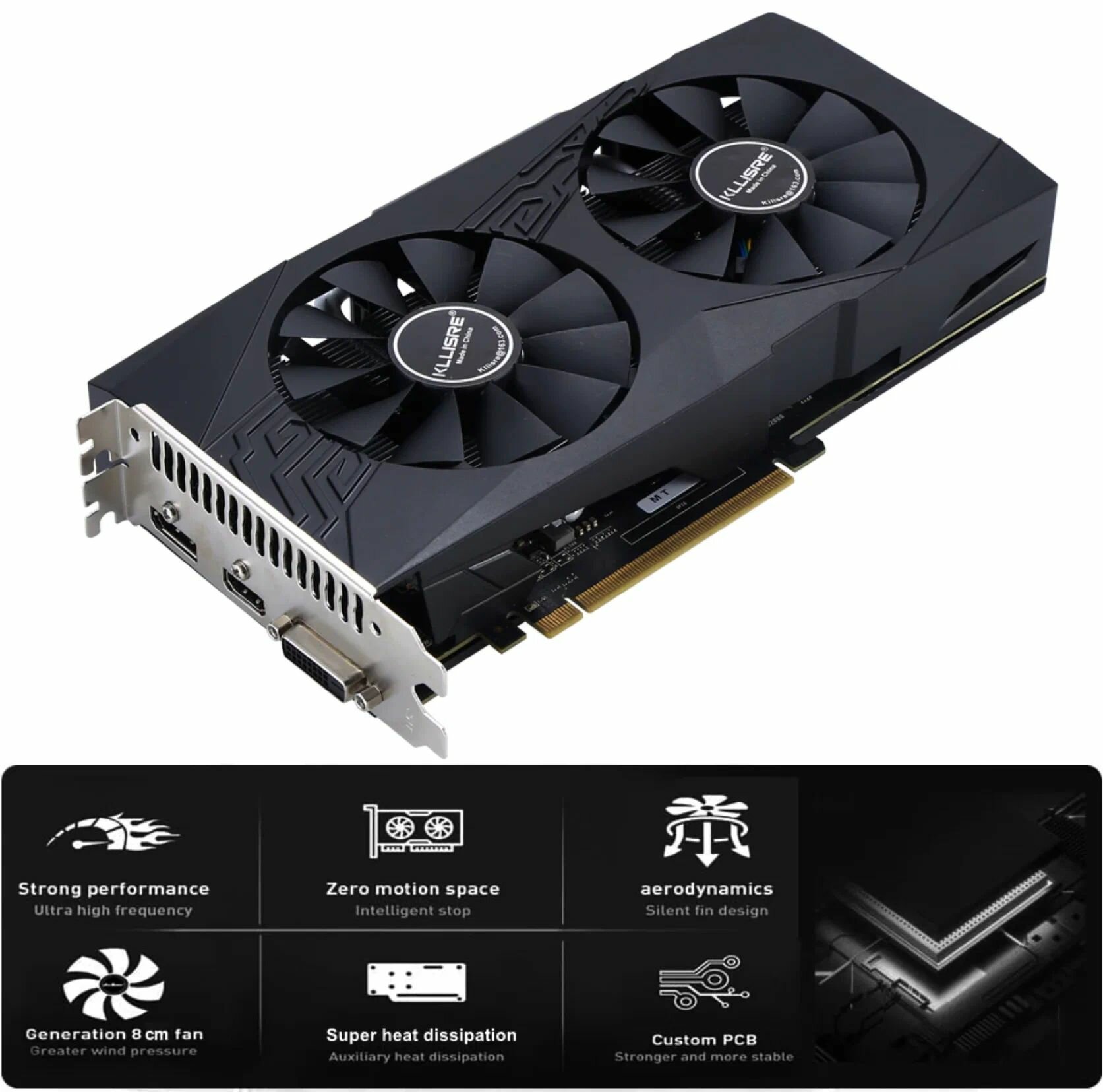 Видеокарта Kllisre AMD RX-580 2048SP 8Gb — фото 1
