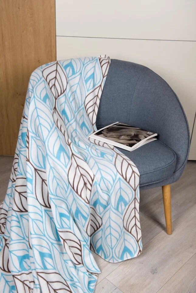 Плед-покрывало 130х170 флис, 100% полиэстер, Перышки, БельВита — фото 1