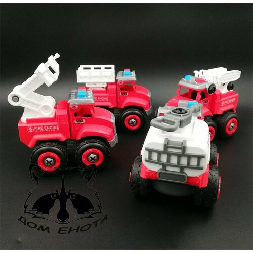 Набор машинок Пожарная техника Конструктор с отверткой 1300₽