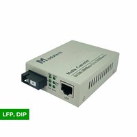 Медиаконвертер WDM, 20 км, 10 / 100 / 1000 Base-T – 1000 Base-FX, Tx:1310 / Rx:1550, RJ-45, SC, LFP