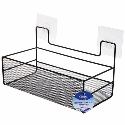 Полка металлическая универсальная «фарго», цвет черный, 26*13.5*13.5см (лейбл)