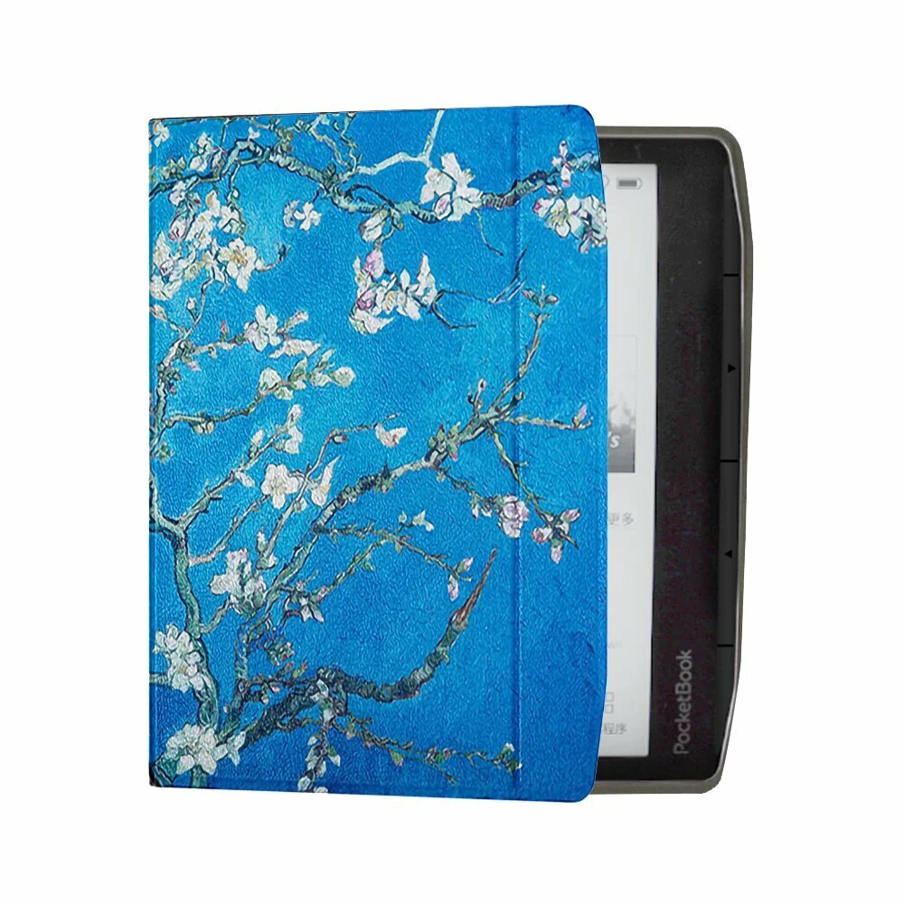 Чехол для Pocketbook Era PB700, 7 дюймов, 2022 г, флип-чехол из искусственной кожи, автоматический пробуждение, сон, 7 дюймов, 700, магнитная обложка для книги, электронный читатель, принципиально, Almond Blossom, Pocketbook Era 700
