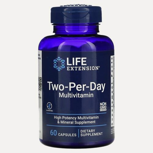 Изображение товара Life Extension, Two-Per-Day multivitamin, мультивитамины для приема два раза в день, 60 капсул