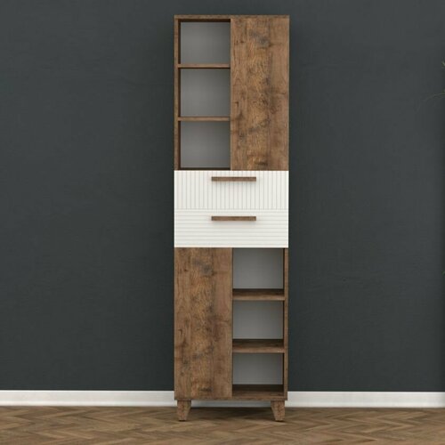 Пенал Копенгаген ЛДСП Дуб Самдал МДФ Белый матовый 14355₽