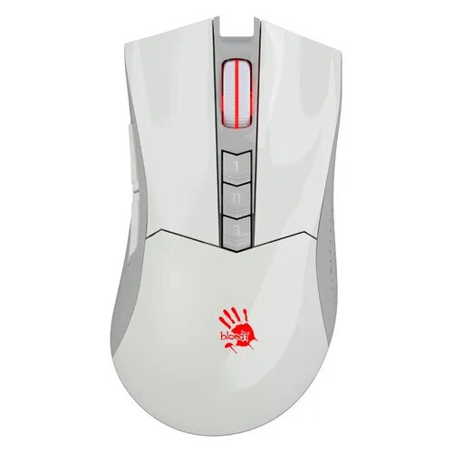 Мышь A4TECH Bloody R90 Plus, игровая, оптическая, беспроводная, USB, белый [r90 plus greuish white]