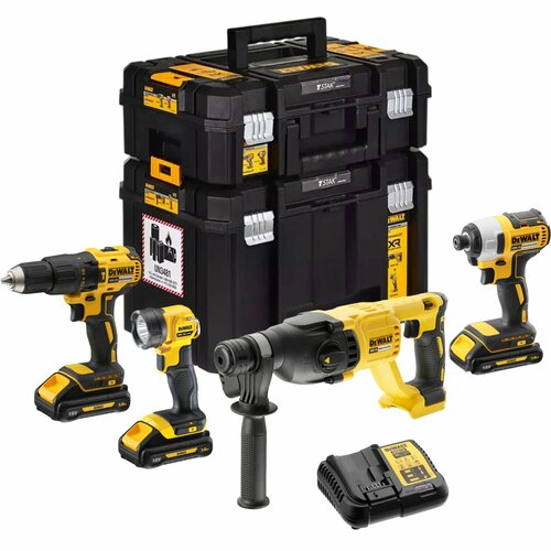 Набор аккумуляторный DEWALT DCK440L3T 18 В дрель-шуруповерт DCD778 шуруповерт DCF887 перфоратор DCH033 фонарь DCL040 с 3 АКБ 3 Ач и ЗУ в 2 кейсах TSTAK 124130₽