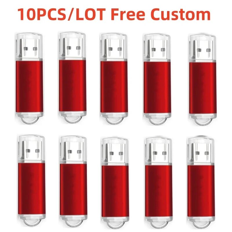 10 шт./лот USB 2.0 флэш-накопитель 64 ГБ 128 ГБ флэш-накопитель 16 ГБ флэш-накопитель 32 ГБ диск на клавиши USB-накопитель 1 ГБ 2 ГБ 4 ГБ 8 ГБ флэш-диск, Red Color, 16G X10PCS