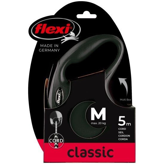 Поводок-рулетка Flexi New CLASSIC М 5 м 20 кг черный