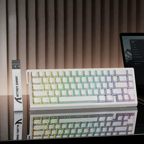 Изображение товара Беспроводная клавиатура Attack Shark X68 HE Magnetic Contour Line White (0634) Английская раскладка белый