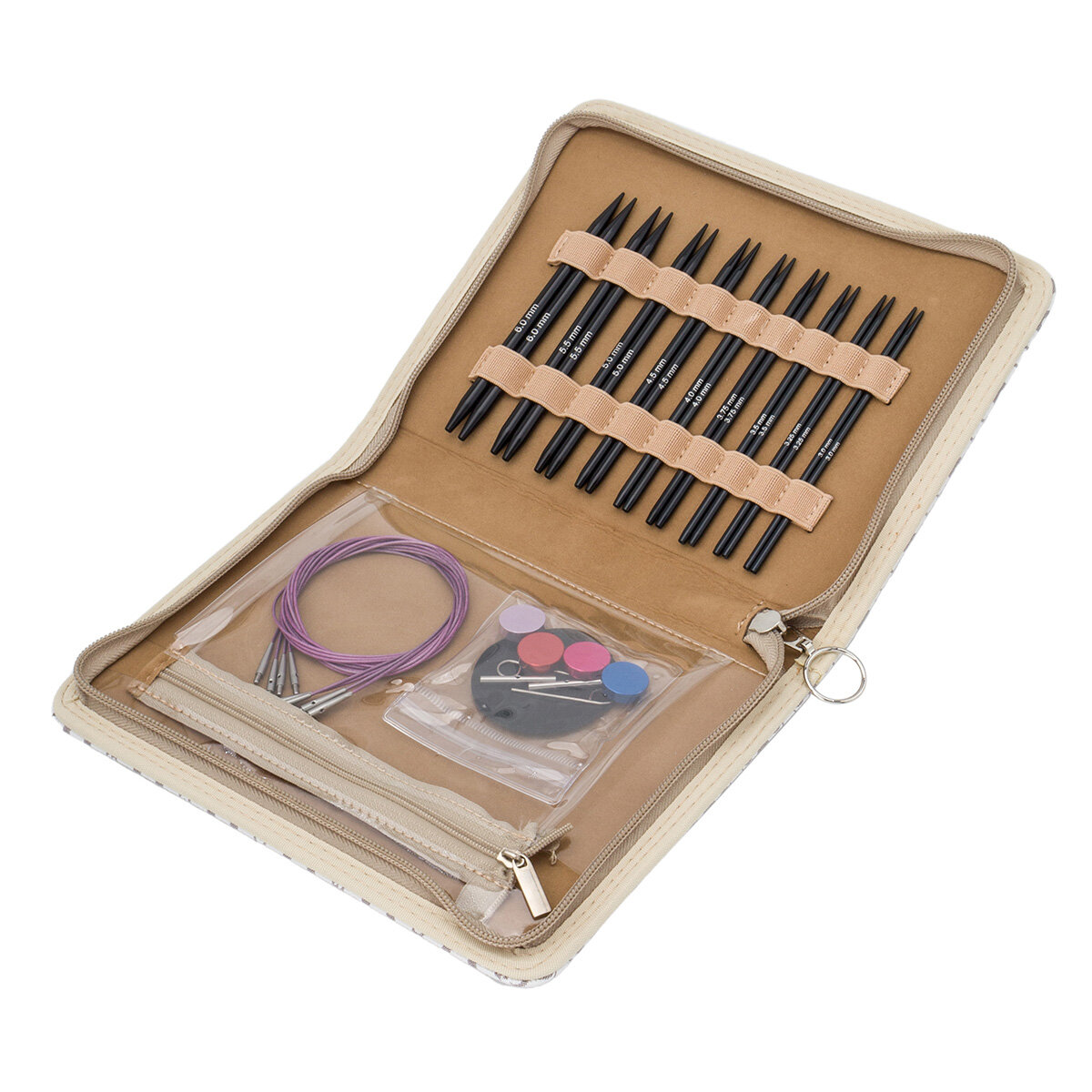 4AL-217 Набор съемных спиц для вязания 11,5см, 9 размеров (3мм-6мм), алюминий