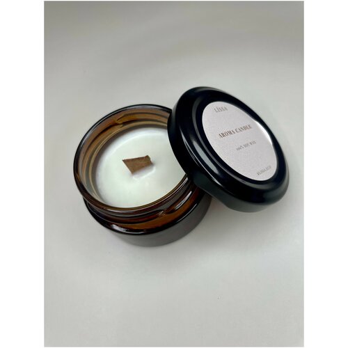 Ароматическая свеча из 100% соевого воска с деревянным фитилём, Можжевельник и дым, 50 мл