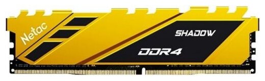 Модуль памяти DDR4 16GB Netac Shadow Yellow PC4-21300 2666MHz C19 радиатор 1.2V - фото №1