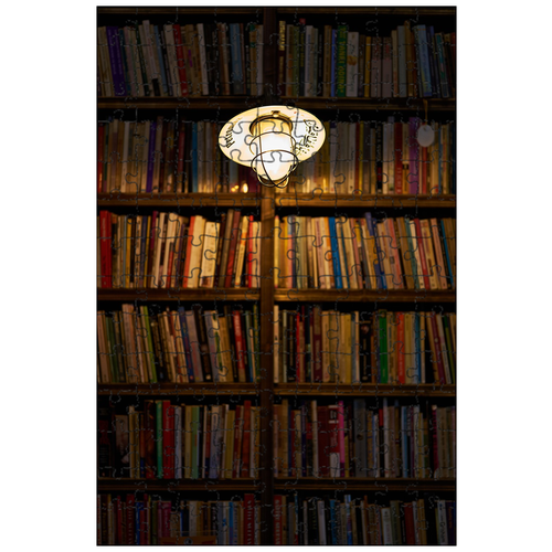 фото Магнитный пазл 27x18см."свет, книги, библиотека" на холодильник lotsprints