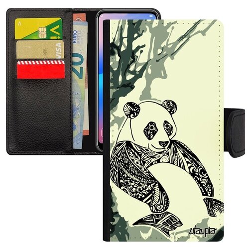 фото Защитный чехол-книжка на мобильный // xiaomi mi 8 // "панда" детеныш дизайн, utaupia, розовый