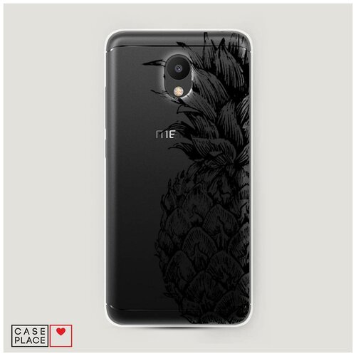 фото Силиконовый чехол "ананас графика черная" на meizu m6 / мейзу м6 case place