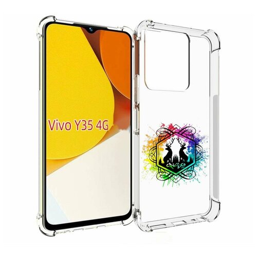Чехол MyPads арт-с-оленями для Vivo Y35 4G 2022 / Vivo Y22 задняя-панель-накладка-бампер