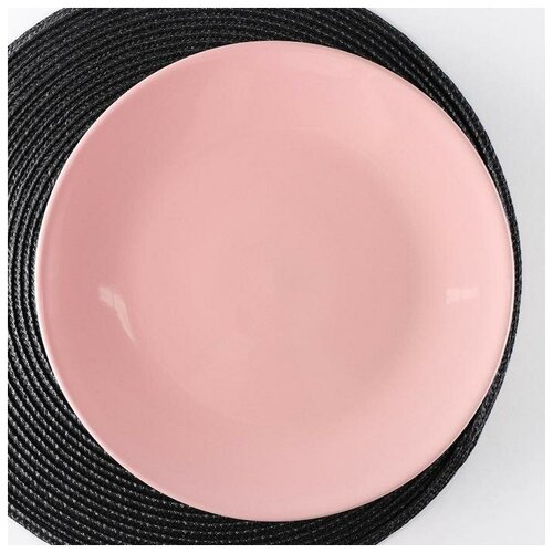 фото Тарелка обеденная 27 см "пастель", цвет розовый 5046404 доляна