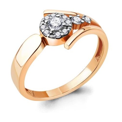 фото Кольцо из золочёного серебра aquamarine а68821а-п с фианитом diamant-online