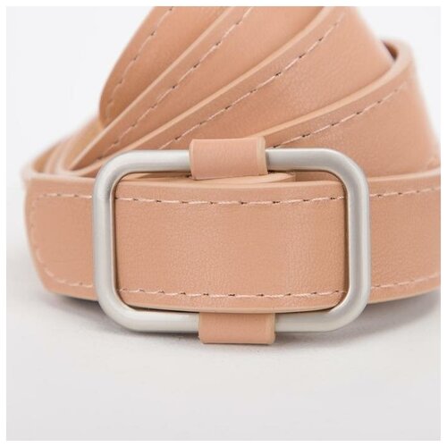 фото Ремень женский, ширина 2,3 см, гладкий, затяжка, цвет светло-коричневый mikimarket