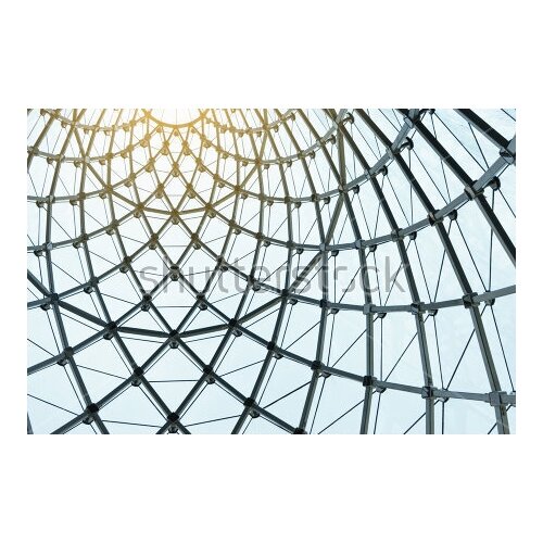 Постер на холсте Геометрия в архитектуре - ажурная паутина стеклянного строения 45см. x 30см.
