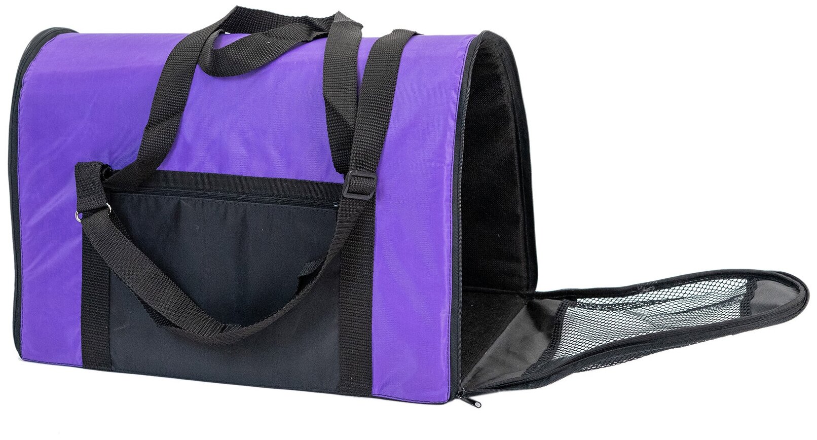 Переноска сумка Свод "PetTails" №1 раскладная с карманом и ремнем 37 х 22 х 24см, фиолетовая - фотография № 1