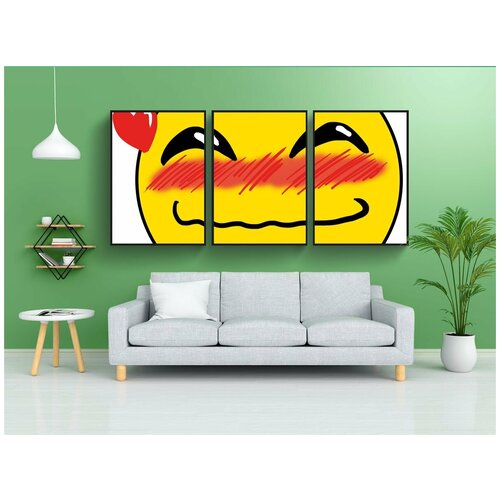 фото Набор модулных постеров для интерьера "смайлики, любовь, смайлик" 60x90 см. в тубусе, без рамки lotsprints