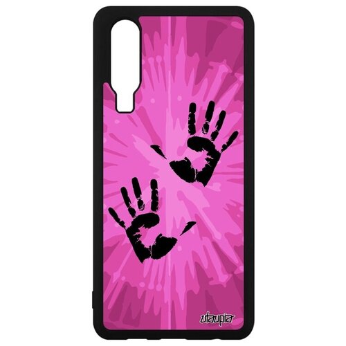 фото Противоударный чехол на телефон // huawei p30 // "отпечаток ладони" след стиль, utaupia, розовый