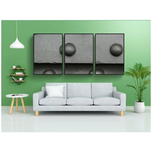 фото Набор модулных постеров для интерьера "металл, железо, заклепка" 60x90 см. в тубусе, без рамки lotsprints