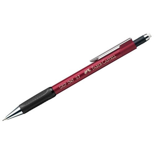 Карандаш механический Faber-Castell Grip 1347 B, 0,7мм, грип, с ласт, автоподача грифеля, красный