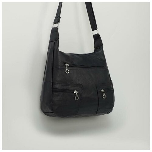 фото Сумка-мешок, отдел на молнии, 4 наружных кармана, регулируемый ремень, цвет тёмно-синий mikimarket