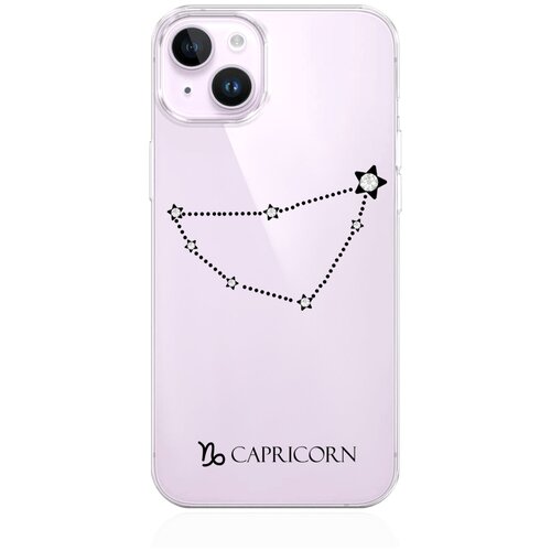 Прозрачный силиконовый чехол MustHaveCase для iPhone 14 с кристаллами Lux Знак зодиака Козерог Capricorn для Айфон 14