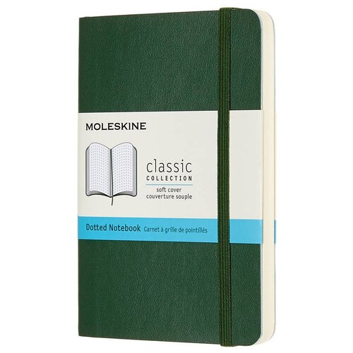 Блокнот Moleskine Classic Soft, 192стр, пунктир, мягкая обложка, зеленый [qp614k15]