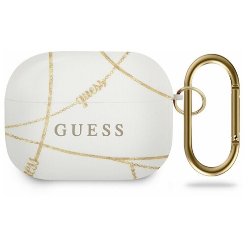 Чехол Guess для Airpods Pro TPU case with ring Chain White