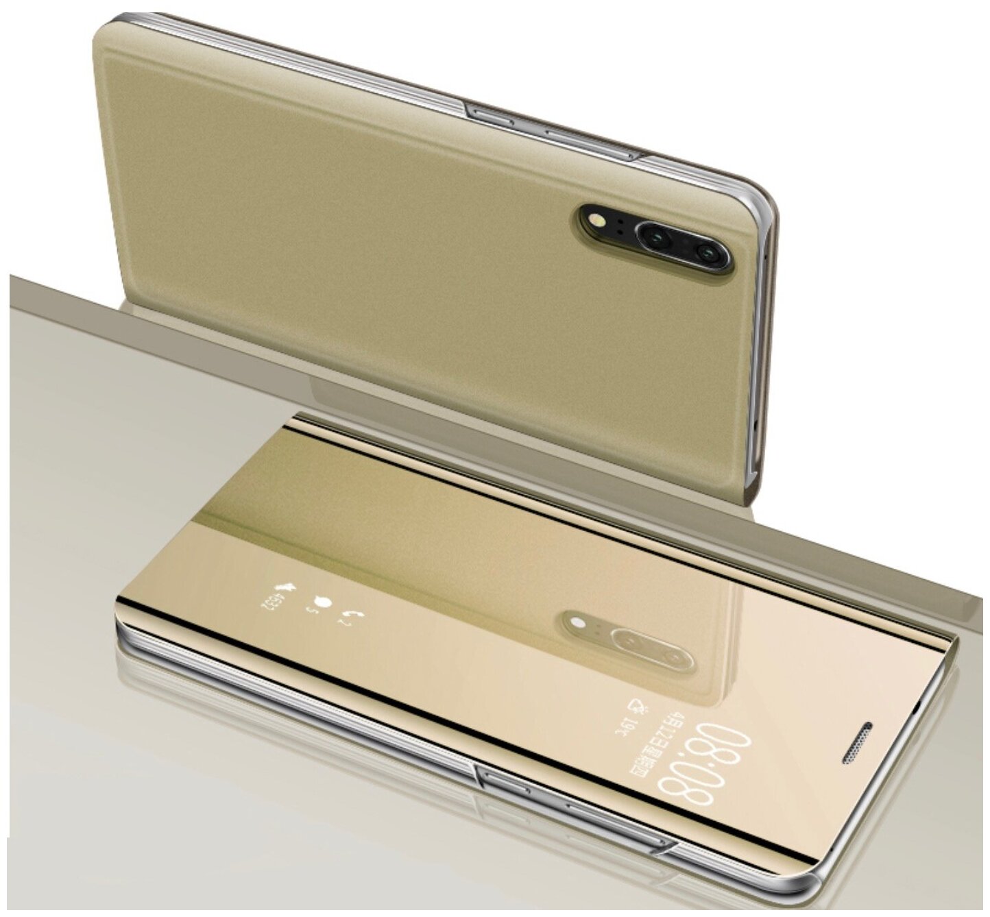 Чехол-книжка Чехол. ру для Samsung Galaxy S10+ Plus SM-G975F с дизайном Clear View Cover с полупрозрачной пластиковой крышкой с зеркальной поверхнос. — фото 1