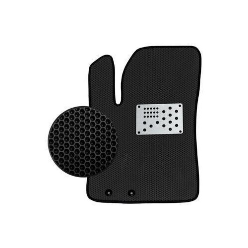 Водительский EVA коврик для Mercedes-Benz CLS-klasse C218 2010-2017/Мерседес-Бенц ЦЛС-класс Ц218 2010-2017 (с алюминиевым подпятником) черный с черной окантовкой