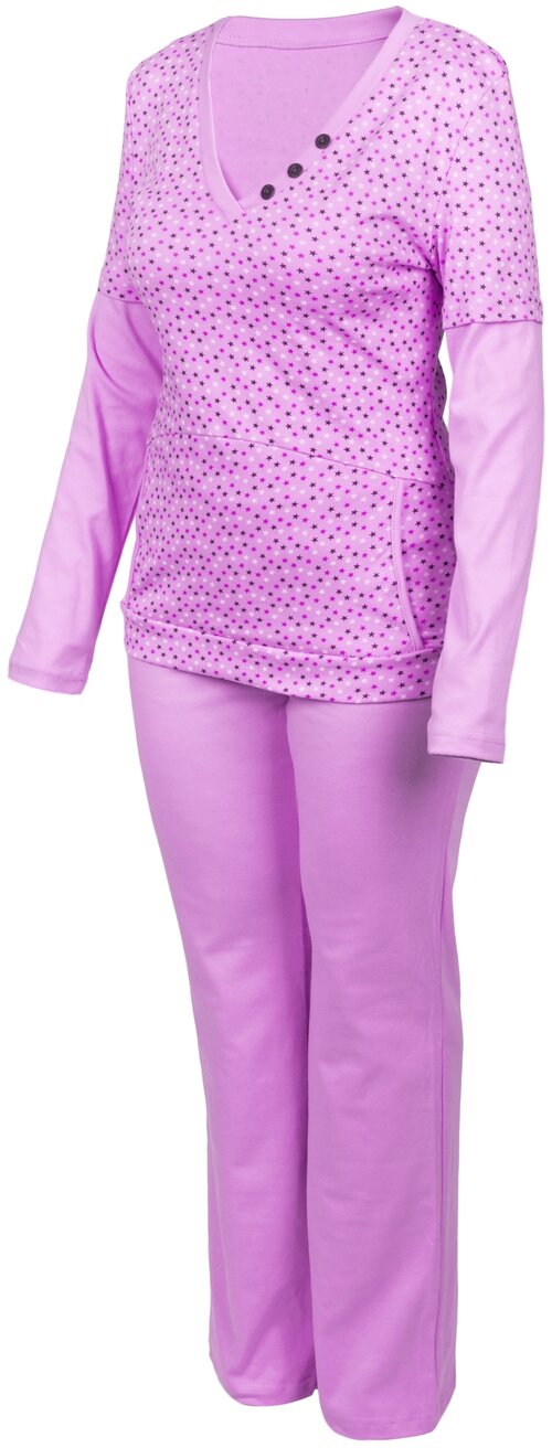 Комплект Монотекс, джемпер, брюки, длинный рукав, трикотажная, размер 44, розовый