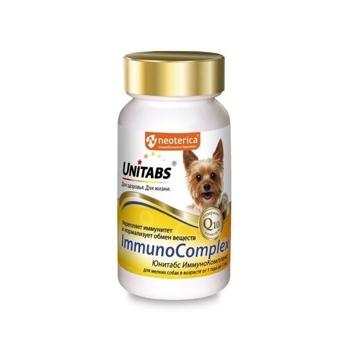 Unitabs - ИммуноКомплекс витамины с Q10 для мелких собак, поддержание иммунитета, 100 таб