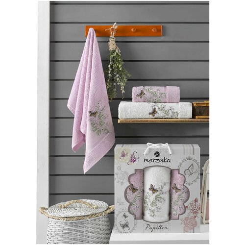 фото Oran merzuka полотенце papillon цвет: сиреневый (50х90 см - 2 шт,70х140 см) br41030
