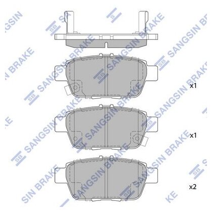 Дисковые тормозные колодки задние SANGSIN BRAKE SP1430 для Acura TL Honda Ridgeline Opel Zafira Daewoo Leganza (4 шт.)